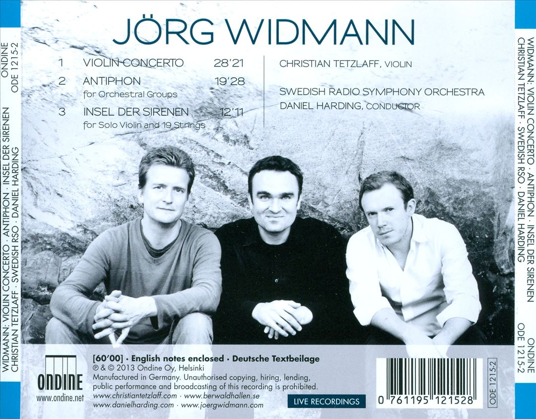 Jörg Widmann: Violin Concerto; Insel der Sirenen; Antiphon cover art
