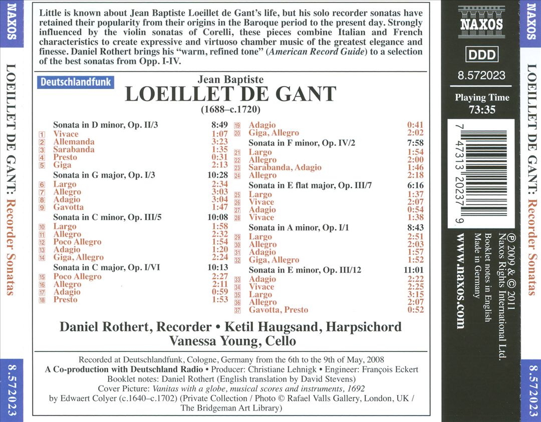 Jean-Baptiste Loeillet (of Ghent): Recorder Sonatas cover art