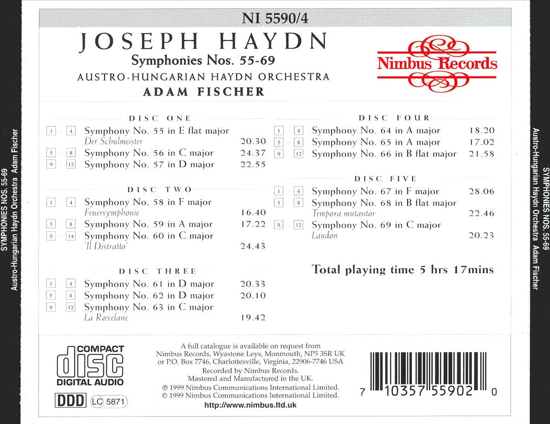 Haydn: Symphonies 55-69 cover art