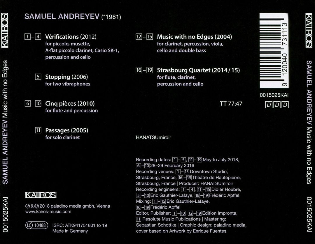 Samuel Andreyev: Music with no Edges cover art
