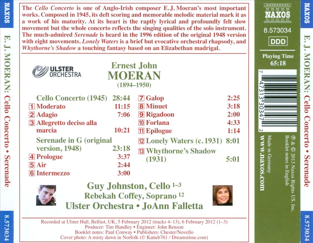 Moeran: Cello Concerto cover art