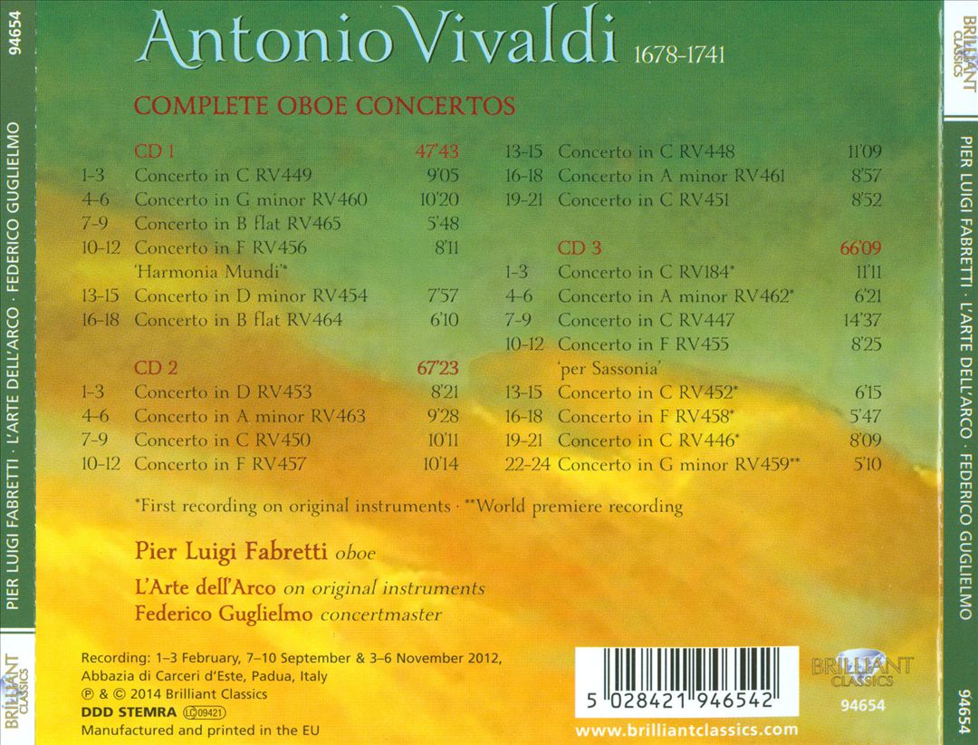 Vivaldi: Complete Oboe Concertos cover art