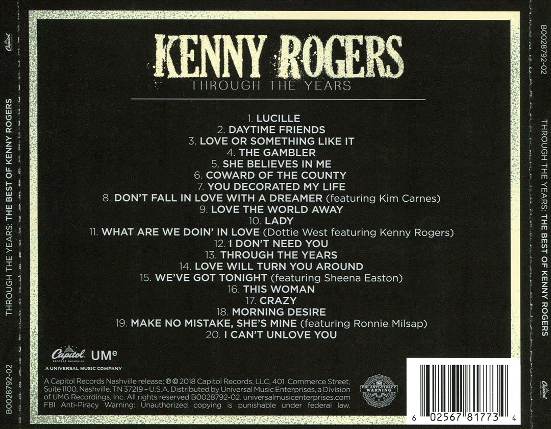 Best of Kenny Rogers: Through the Years cover art
