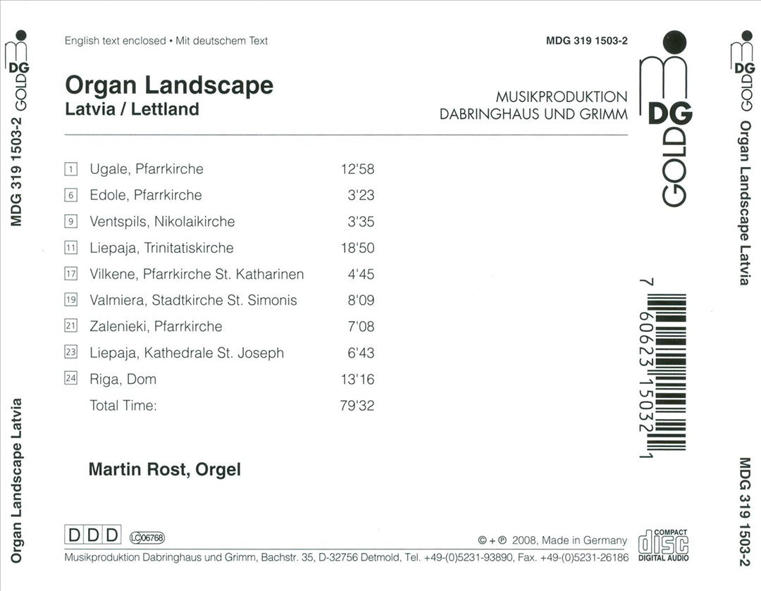 Organ Landscape: Latvia cover art
