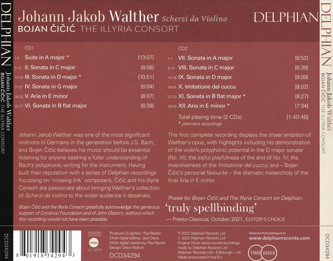 Johann Jakob Walther: Scherzi da Violino cover art