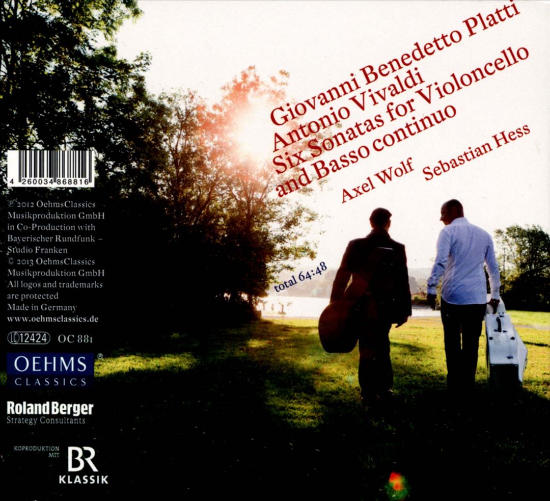 Giovanni Benedetto Platti, Antonio Vivaldi: Six Sonatas for Violoncello and Basso continuo cover art