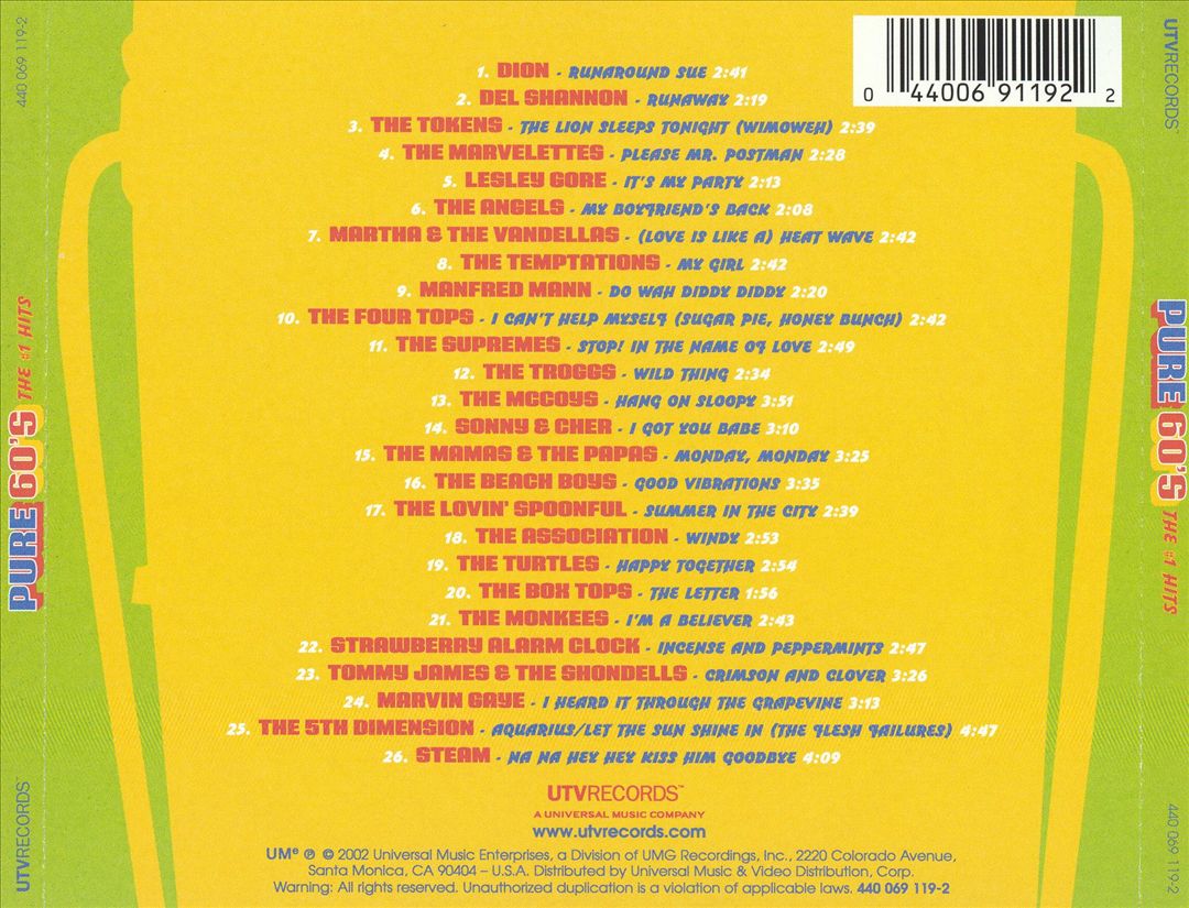 Pure 60's: The #1 Hits cover art