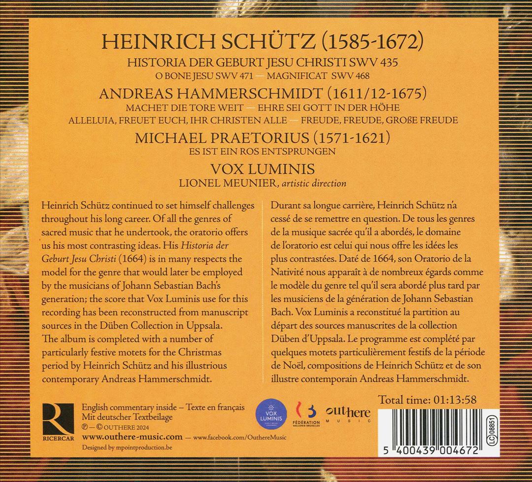 Heinrich Schütz: Weihnachtshistorie cover art