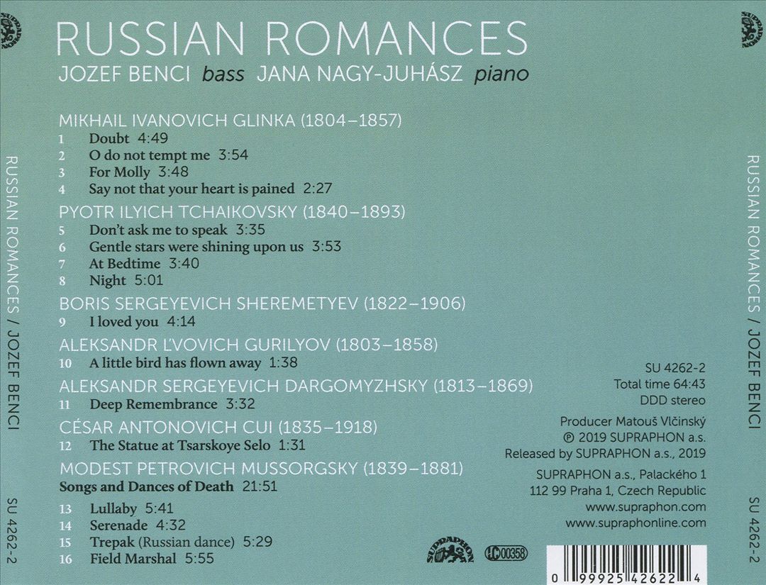 Russian Romances: Mussorgsky, Tchaikovsky, Glinka cover art