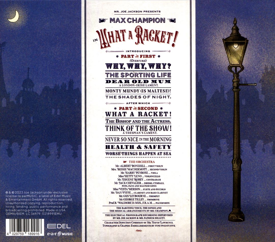 Mr. Joe Jackson Presents Max Champion in What a Racket! cover art