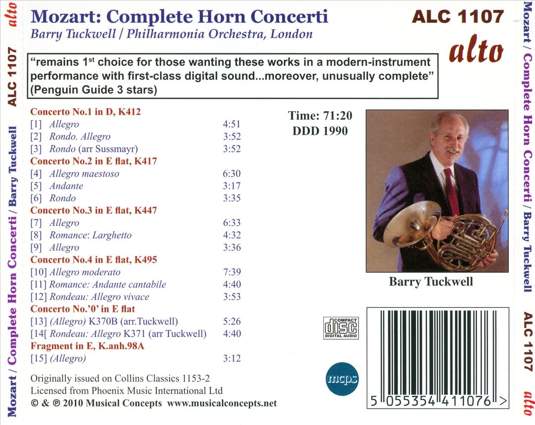 Mozart: Complete Horn Concerti (including Fragments) cover art
