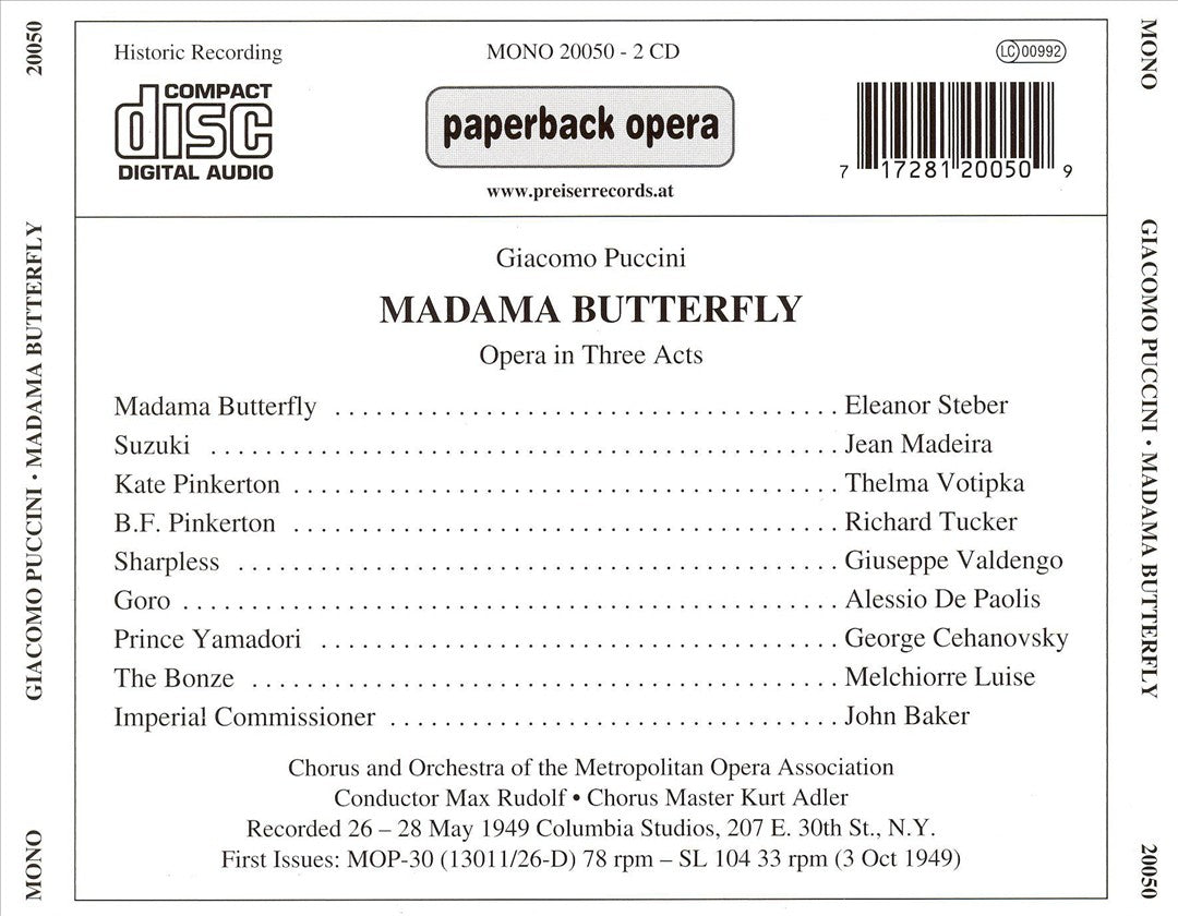 Puccini: Madama Butterfly cover art