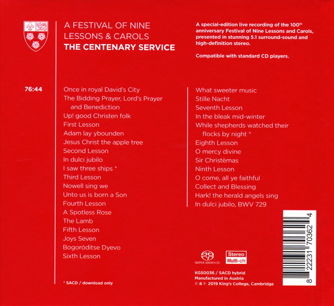 Centenary Service: A Festival of Nine Lessons & Carols cover art