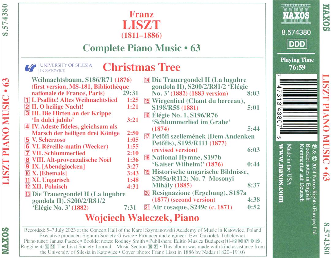 Liszt: Weihnachtsbaum (Christmas Tree) cover art