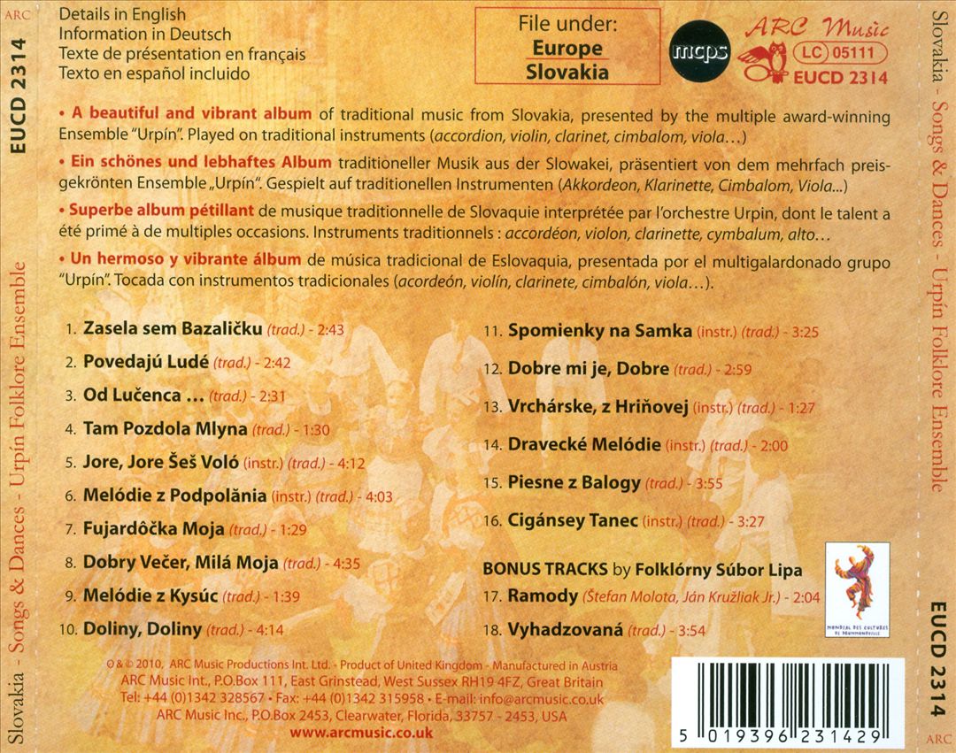 Songs & Dances from Slovakia cover art
