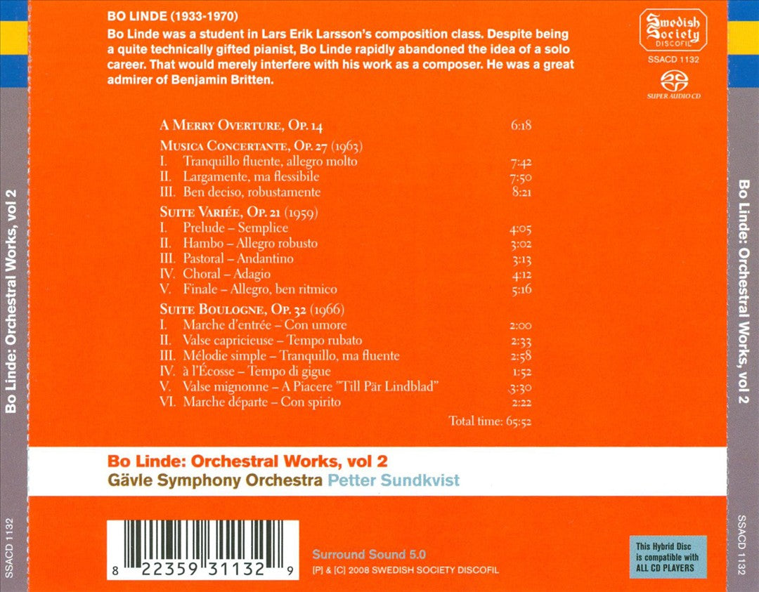 Bo Linde: Orchestral Works, Vol. 2 cover art
