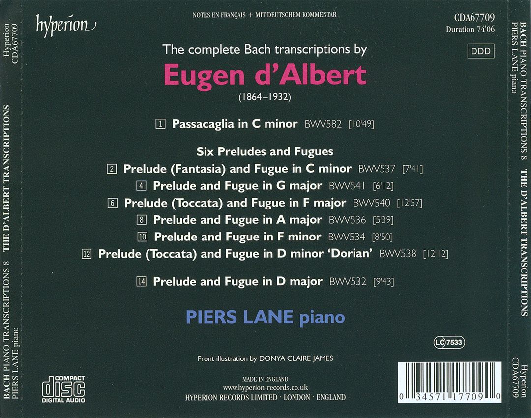 Bach: Piano Transcriptions, Vol. 8 cover art