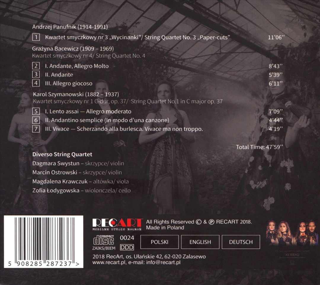 Polskie Kwartety Smyczkowe XX Wieku (20th Century Polish String Quartets) cover art