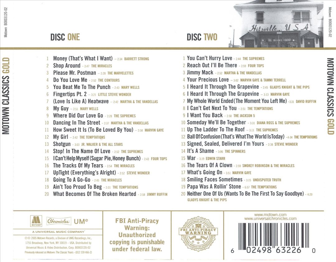 Motown Classics: Gold cover art
