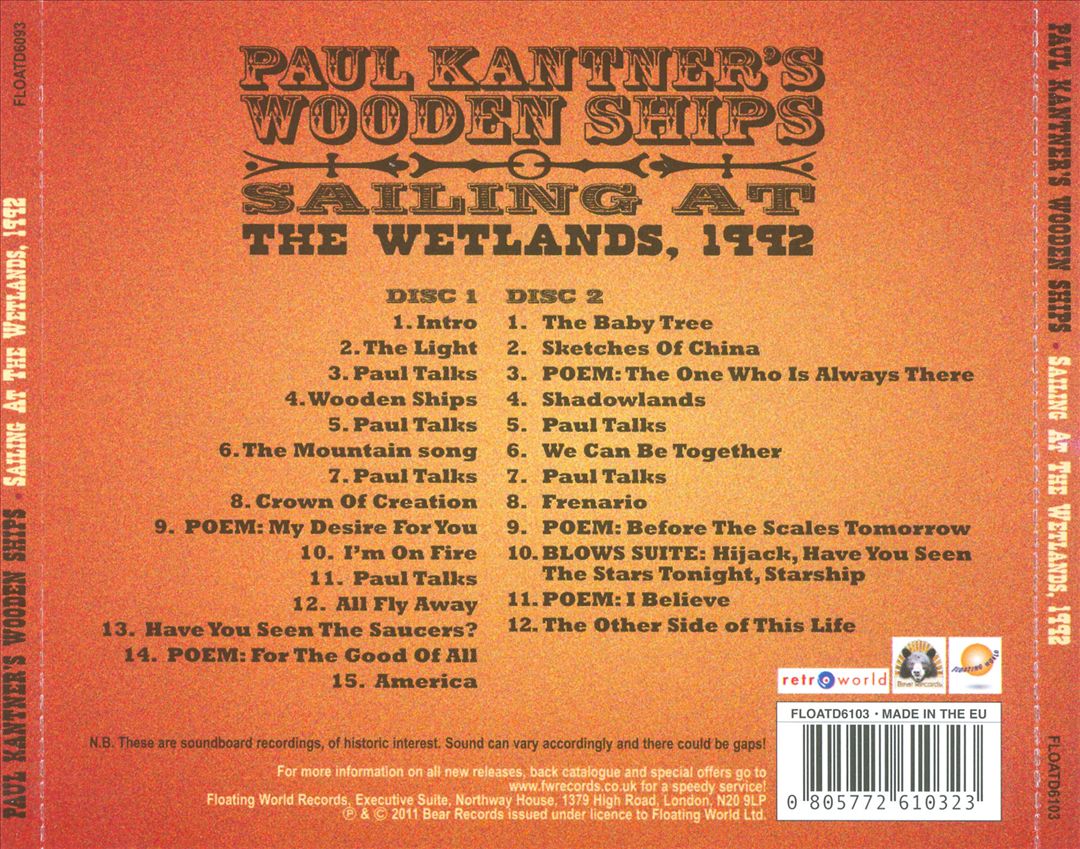 Sailing At The Wetlands, 1992 cover art