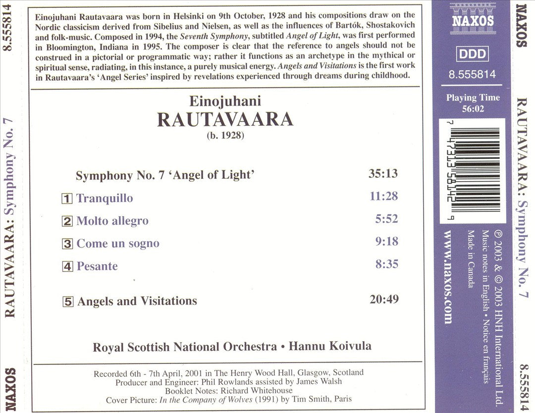 Rautavaara: Symphony No. 7 'Angel of Light' cover art