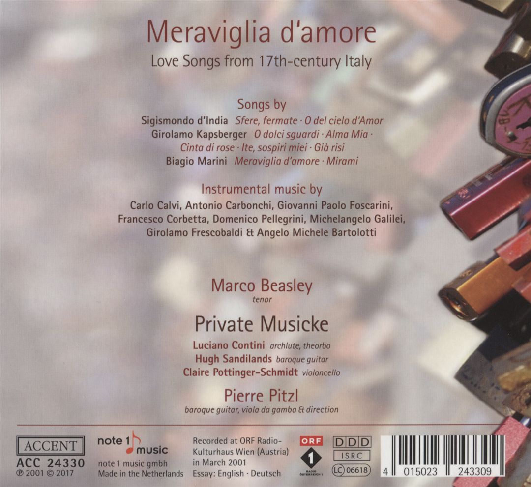 Meraviglia d'amore: Love Songs from 17th-century Italy cover art