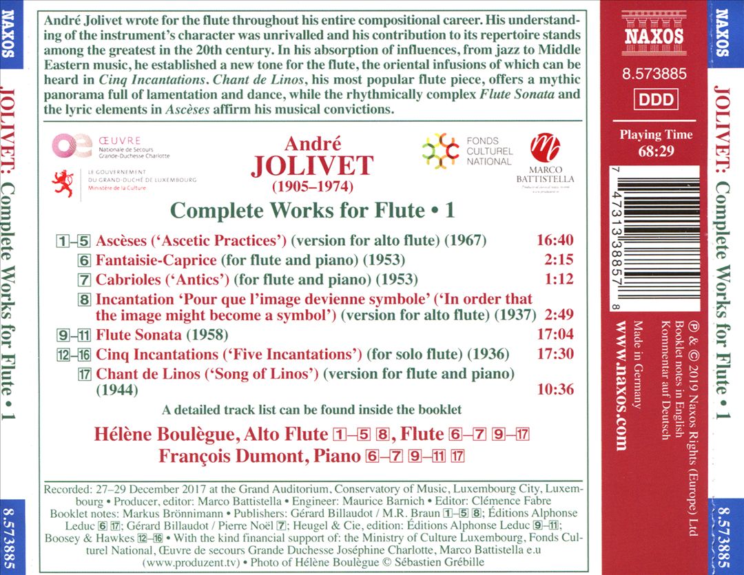 Jolivet: Complete Works for Flute, Vol. 1 cover art