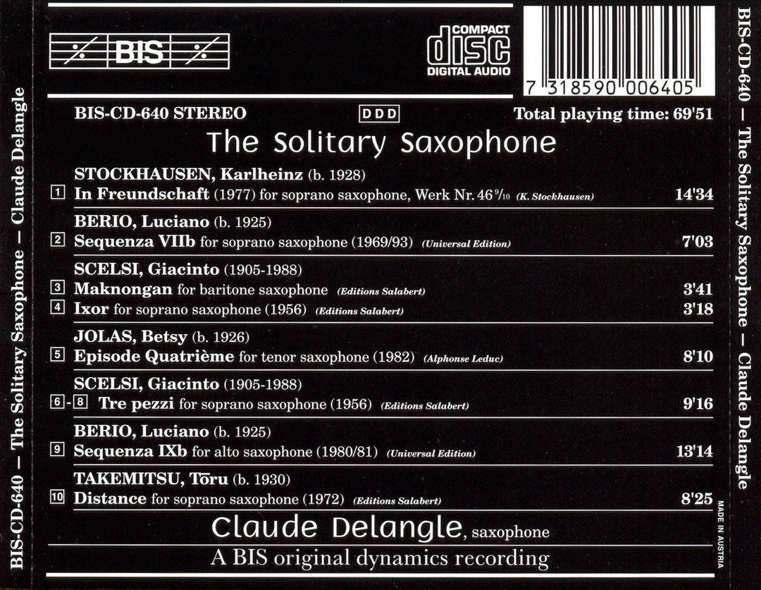 Solitary Saxophone cover art