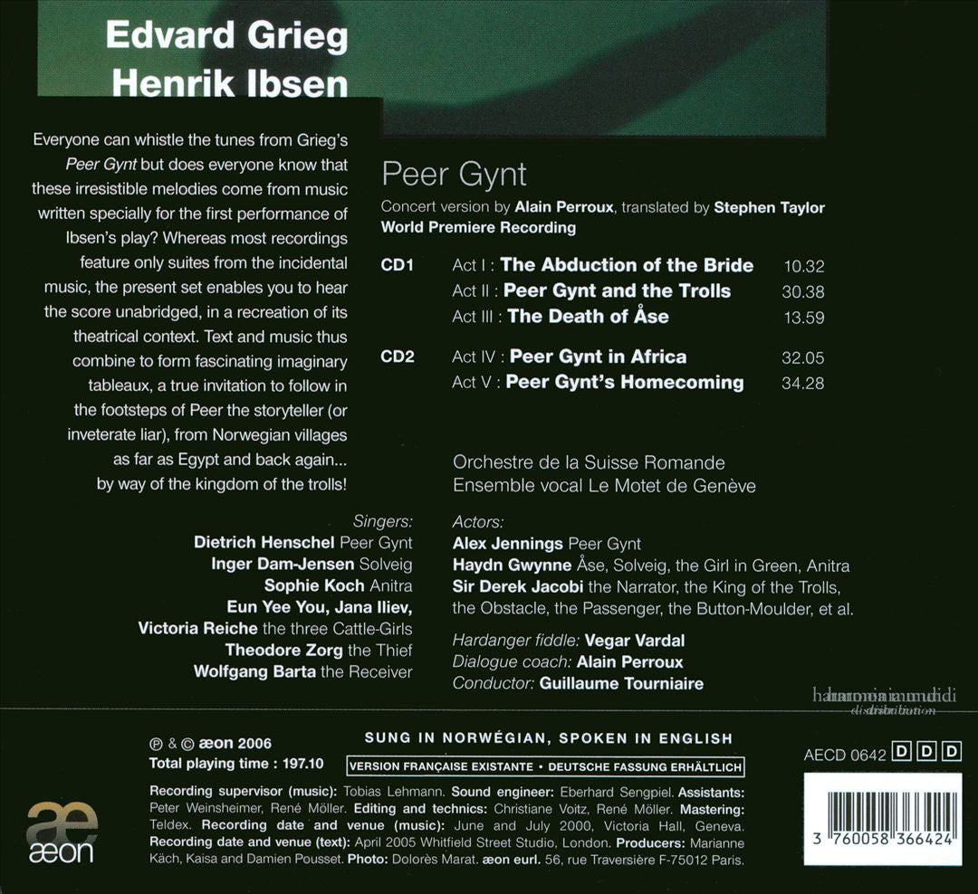 Edvard Grieg & Henrik Ibsen: Peer Gynt cover art