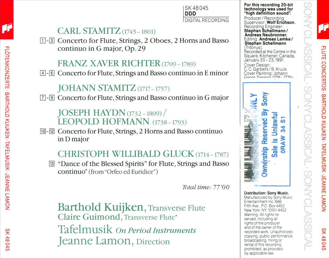 Stamitz, Richter, Haydn, Gluck: Flute Concertos cover art