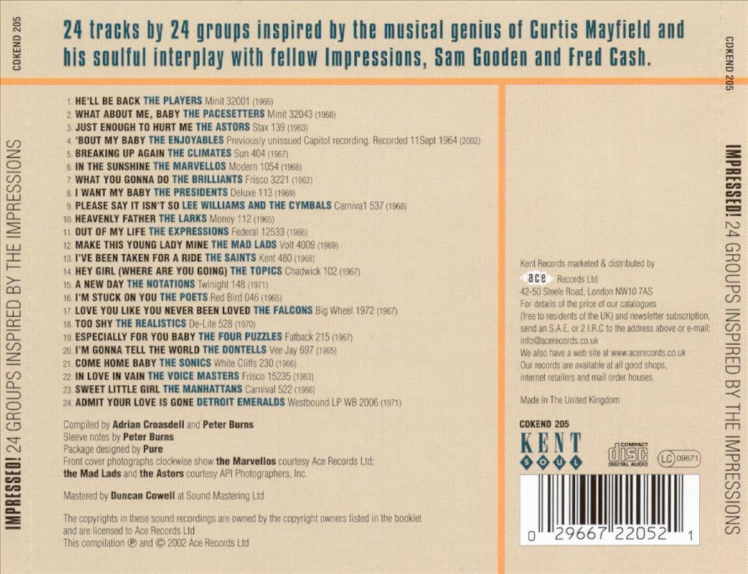 Impressed!: 24 Groups Inspired by the Impressions & Curtis Mayfield cover art
