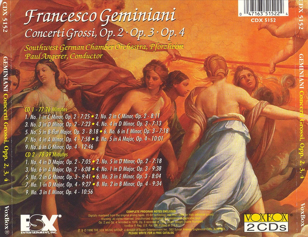 Francesco Geminiani: Concerti Grossi Op. 2, Op. 3, Op. 4 cover art