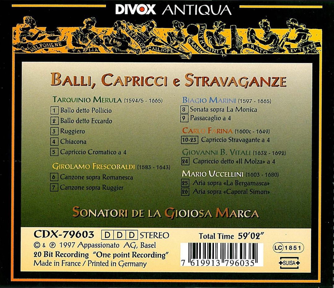 Balli, Capricci, Stravaganze: XVII. Century Italian Music For Strings cover art