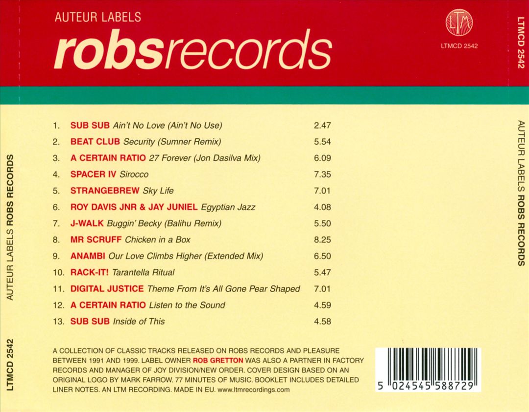 Auteur Labels: Robs Records cover art