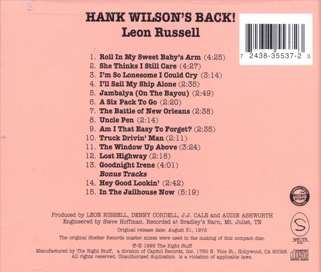 Hank Wilson's Back! cover art