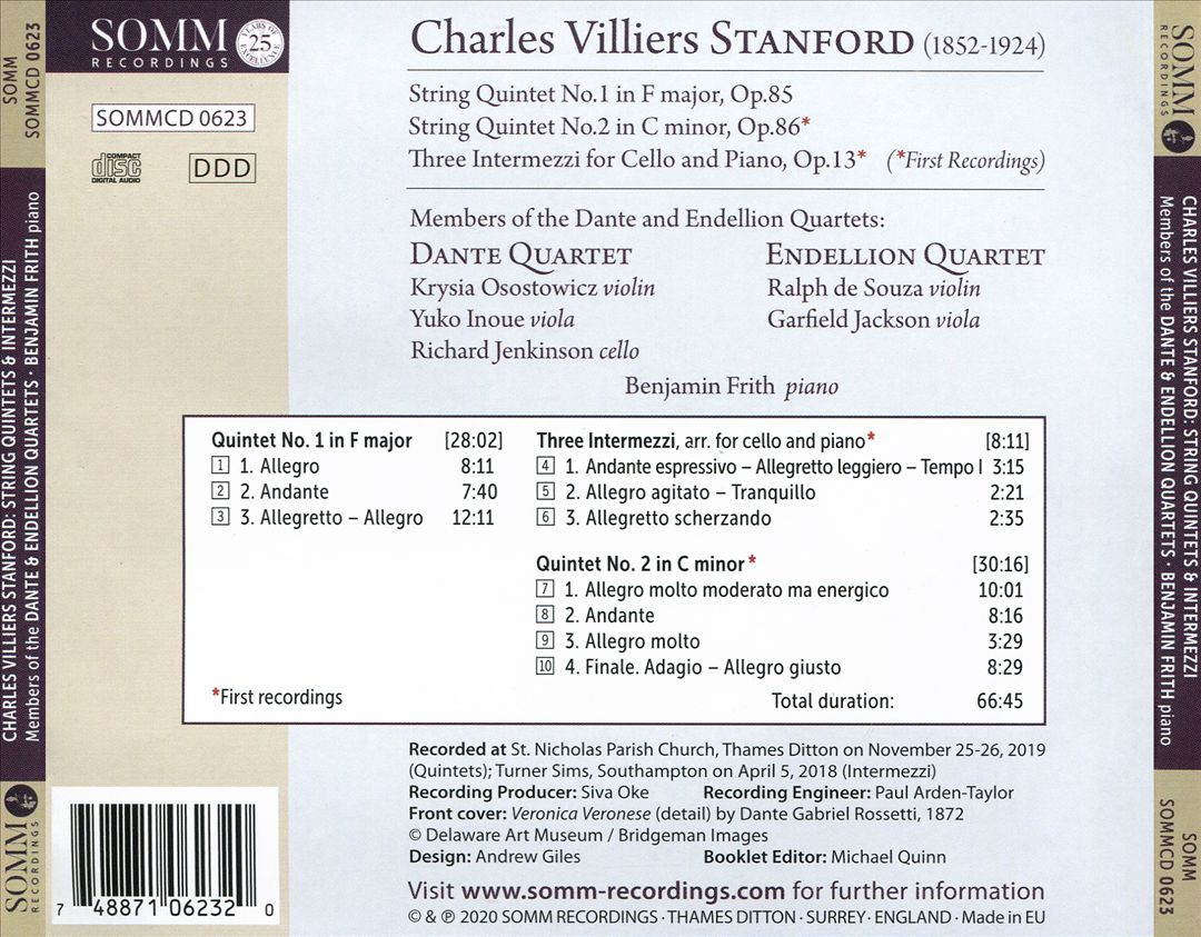 Charles Villiers Stanford: String Quintets and Intermezzi cover art