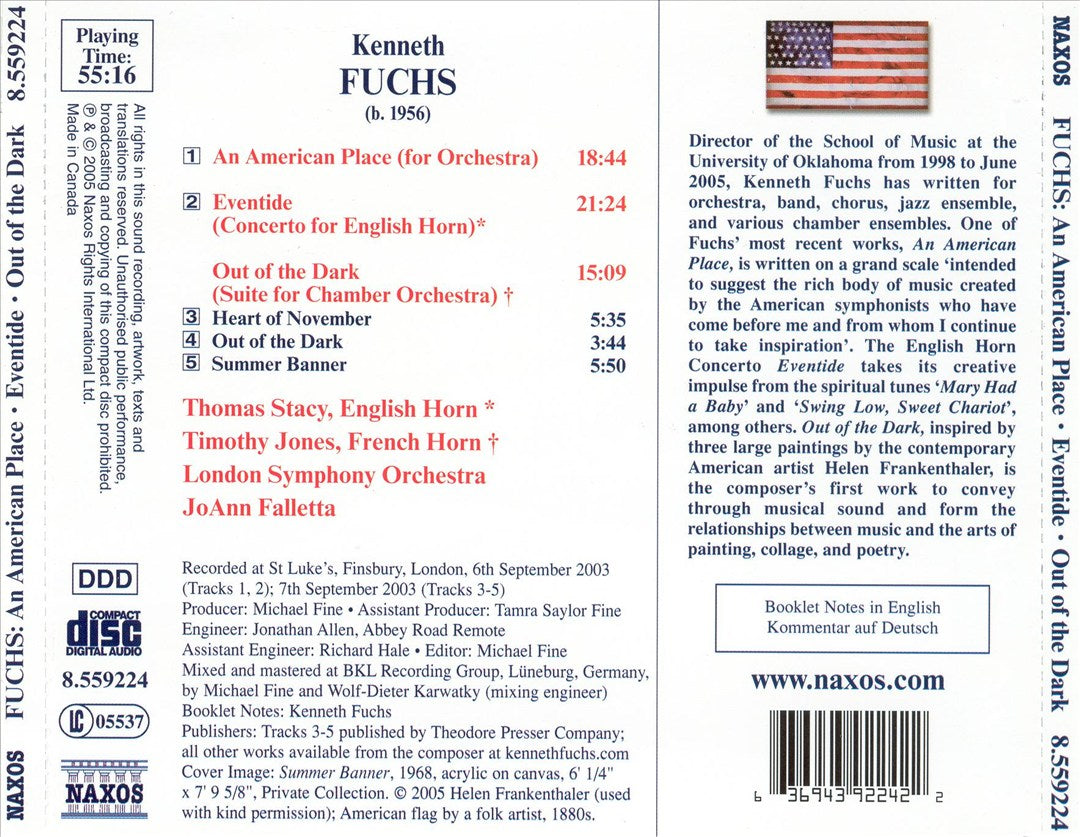 Kenneth Fuchs: An American Place; Eventide; Out of the Dark cover art