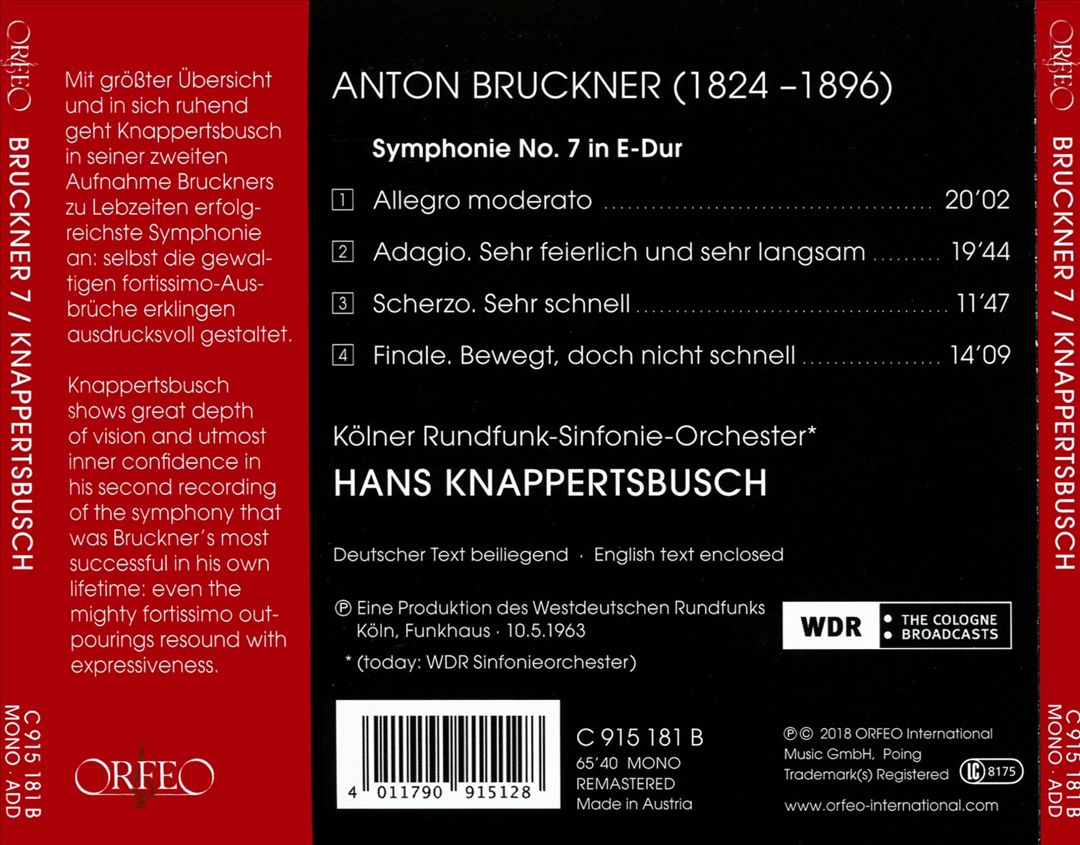 Bruckner: Sinfonie No. 7 cover art