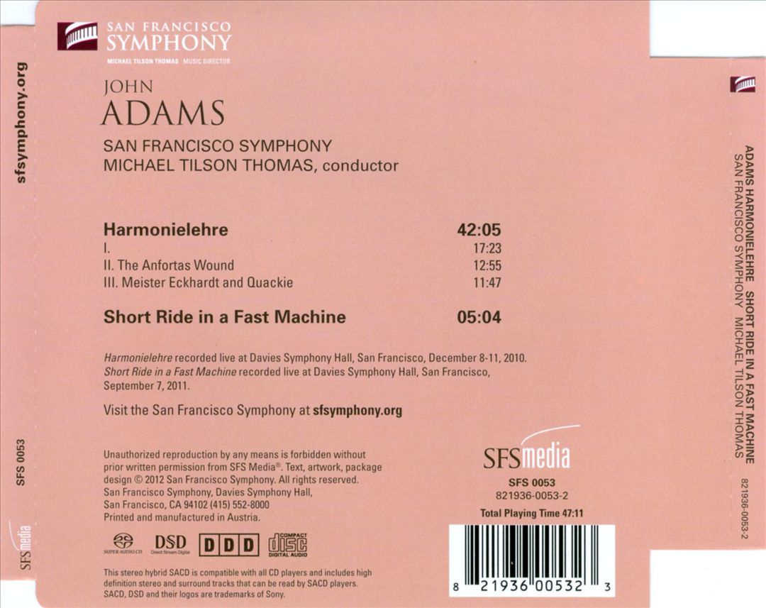 John Adams: Harmonielehre; Short Ride in a Fast Machine cover art