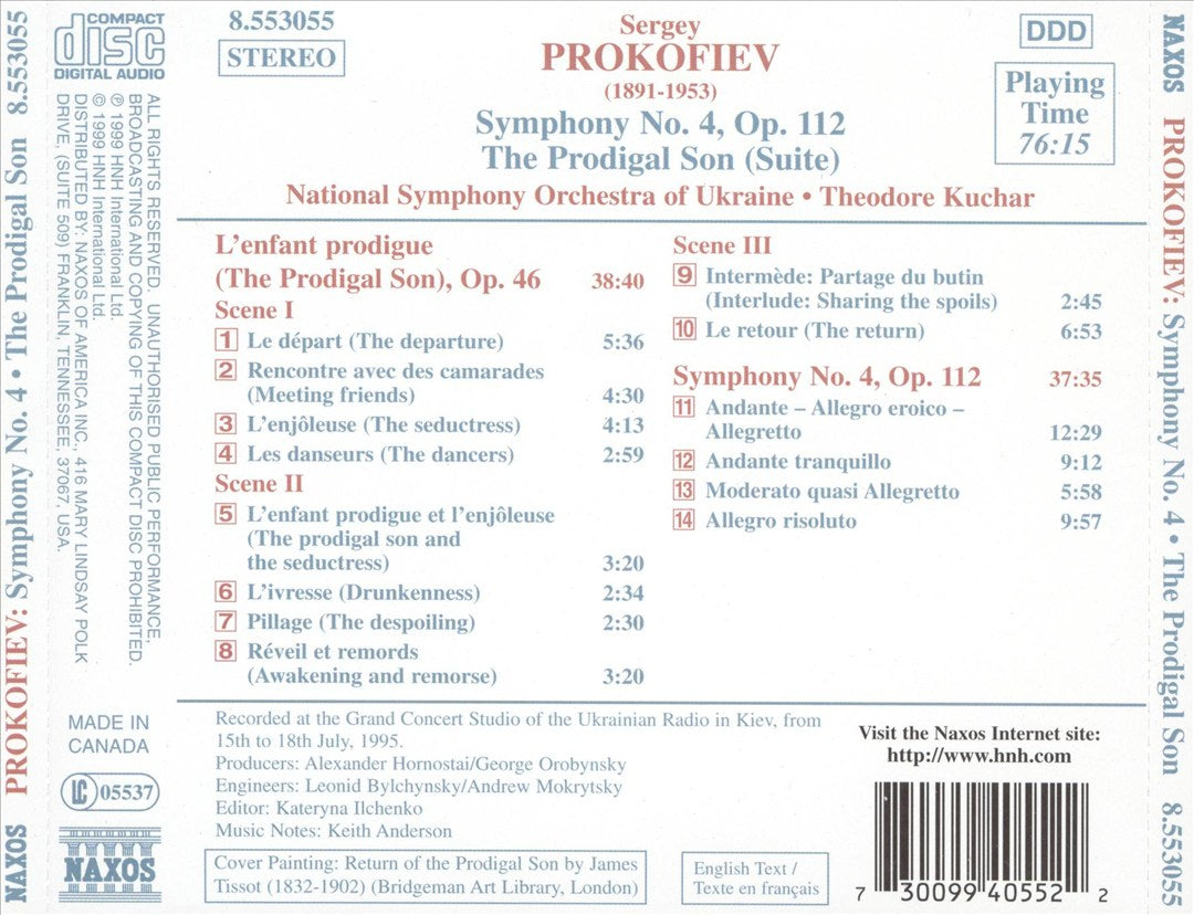 Prokofiev: Prodigal Son; Symphony No. 4 cover art