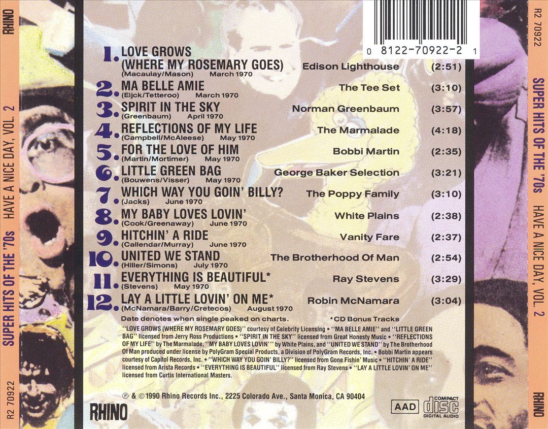 Super Hits of the '70s: Have a Nice Day, Vol. 2 cover art