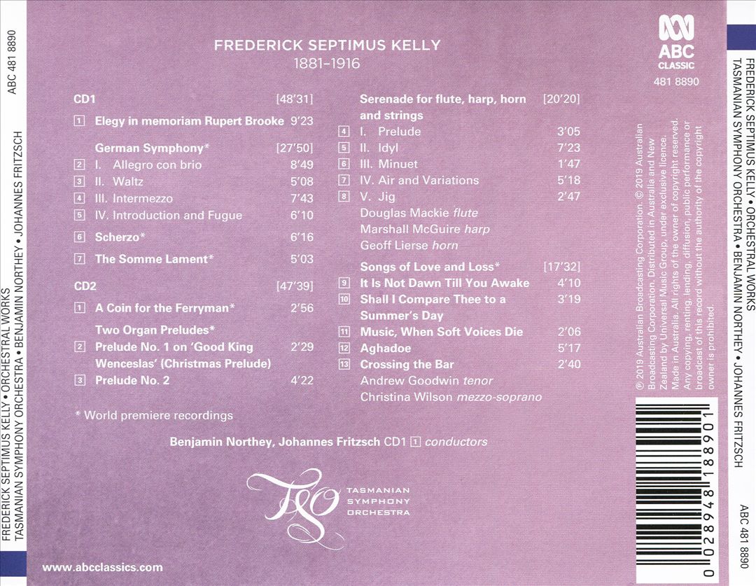 Frederick Septimus Kelly: Orchestral Works cover art