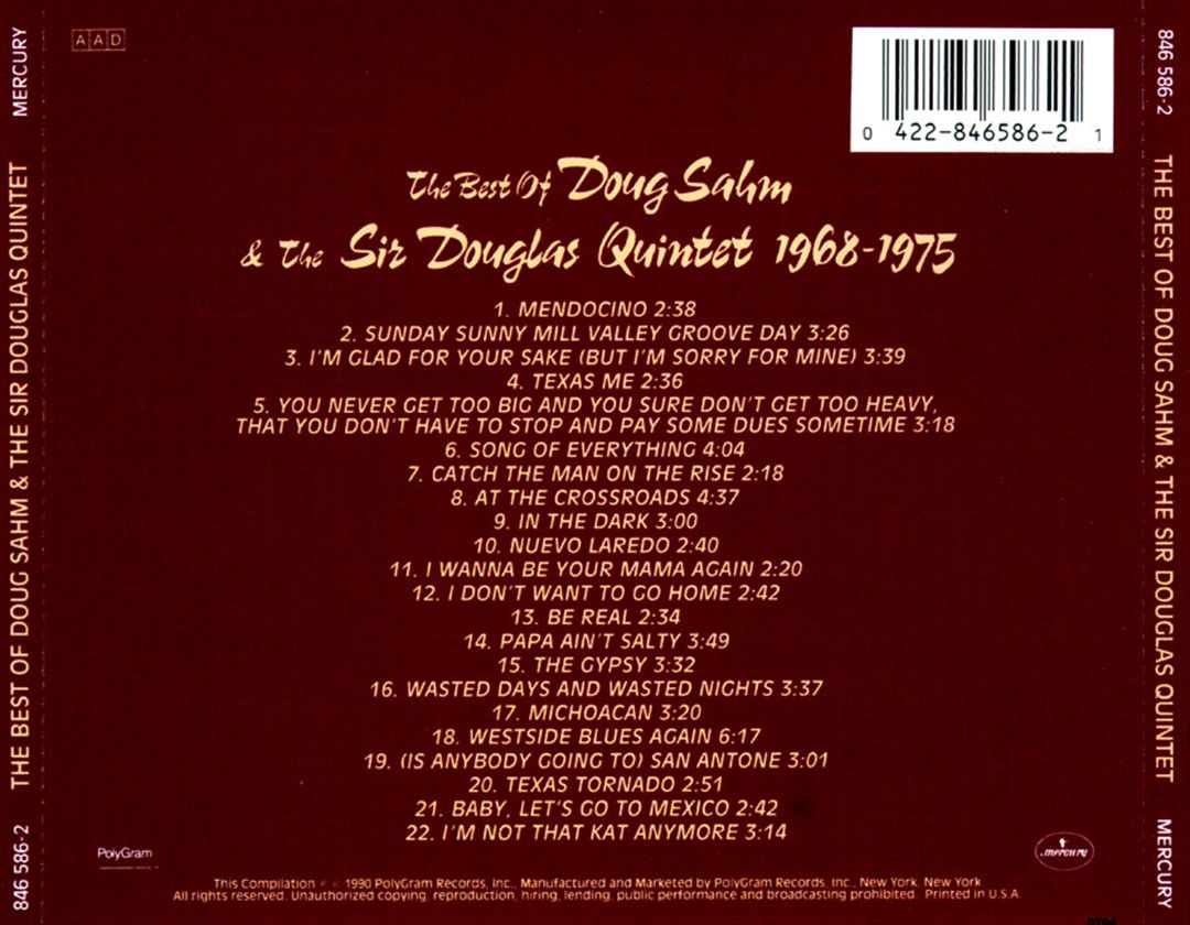 Best of Doug Sahm & the Sir Douglas Quintet 1968-1975 cover art