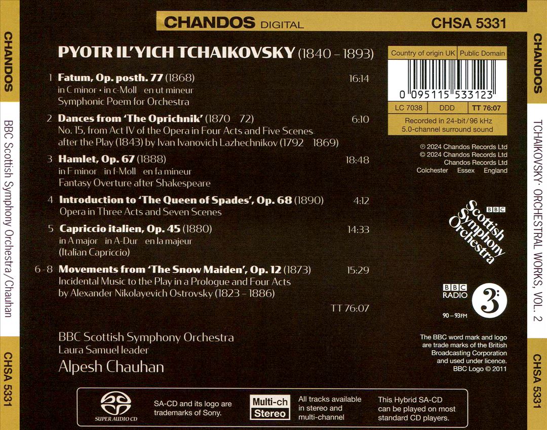 Tchaikovsky: Hamlet; Capriccio italien; Fatum; Etc. cover art