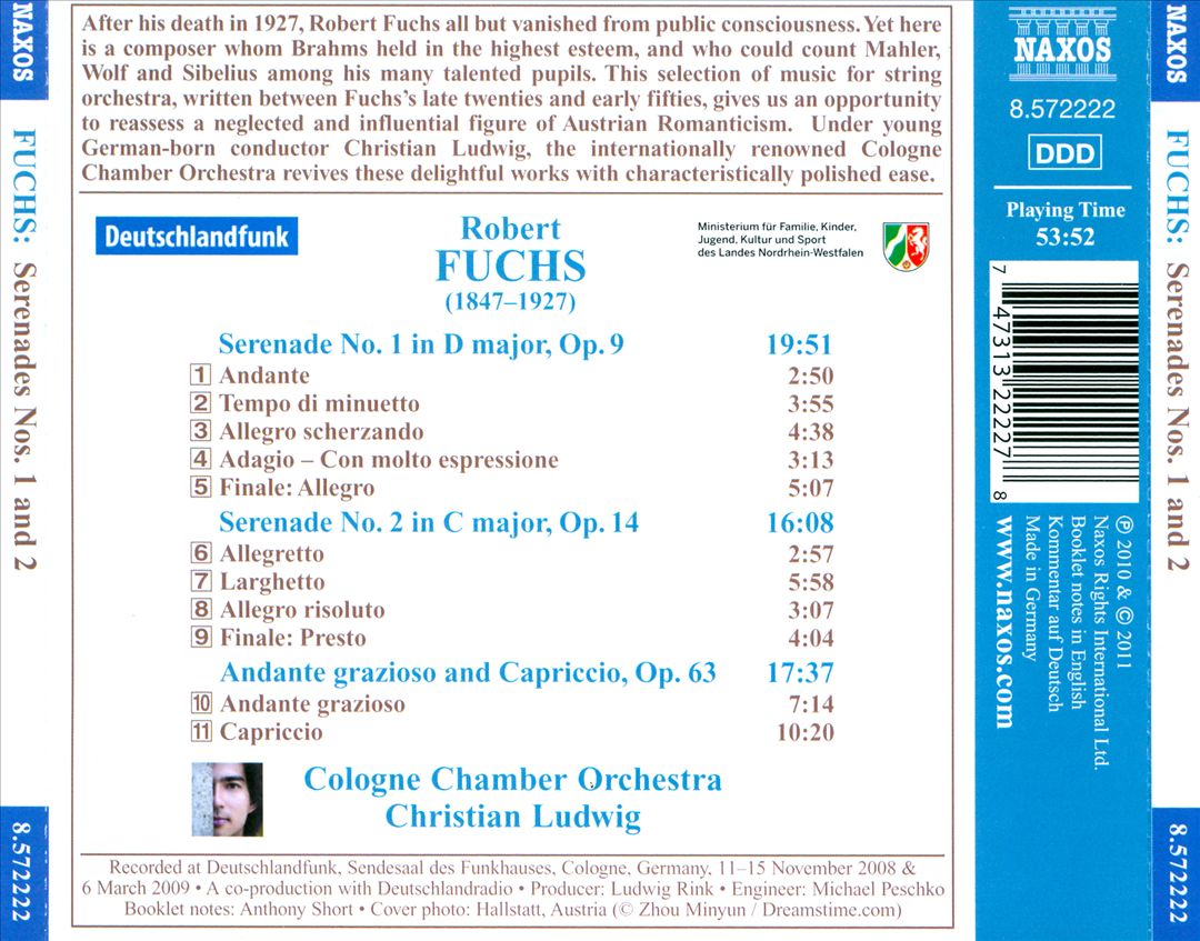 Robert Fuchs: Serenades Nos. 1 & 2; Andante grazioso and Capriccio cover art