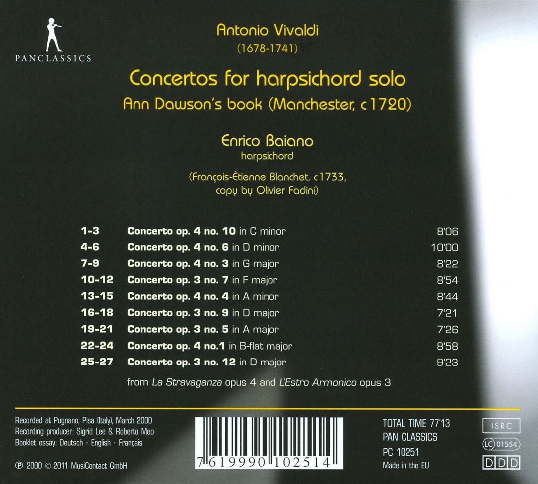 Vivaldi: Concertos for Harpsichord Solo cover art