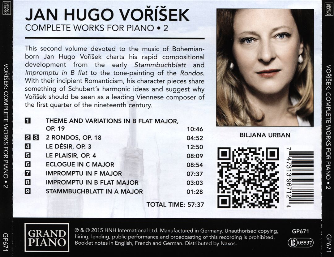 Vorisek: Complete Works for Piano, Vol. 2 cover art