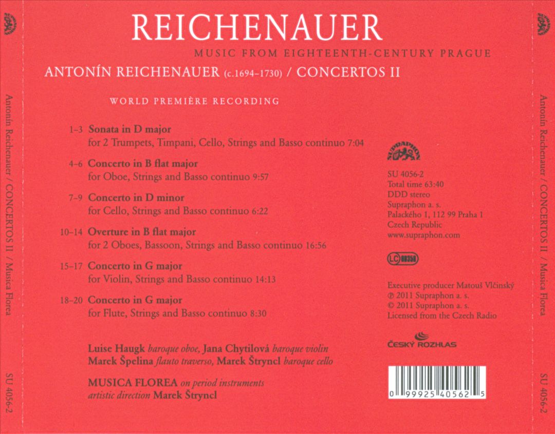 Antonín Reichenauer: Concertos, Vol. 2 cover art