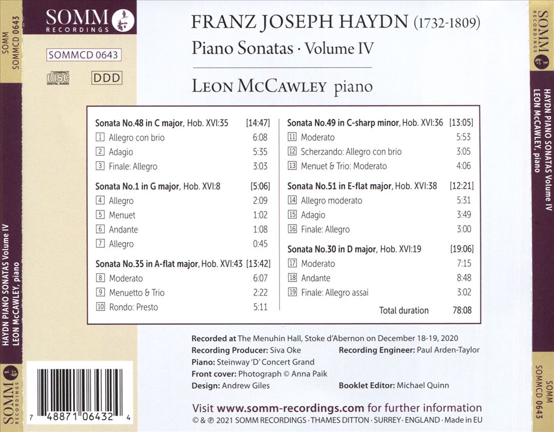 Haydn: Sonatas, Vol. 4 cover art