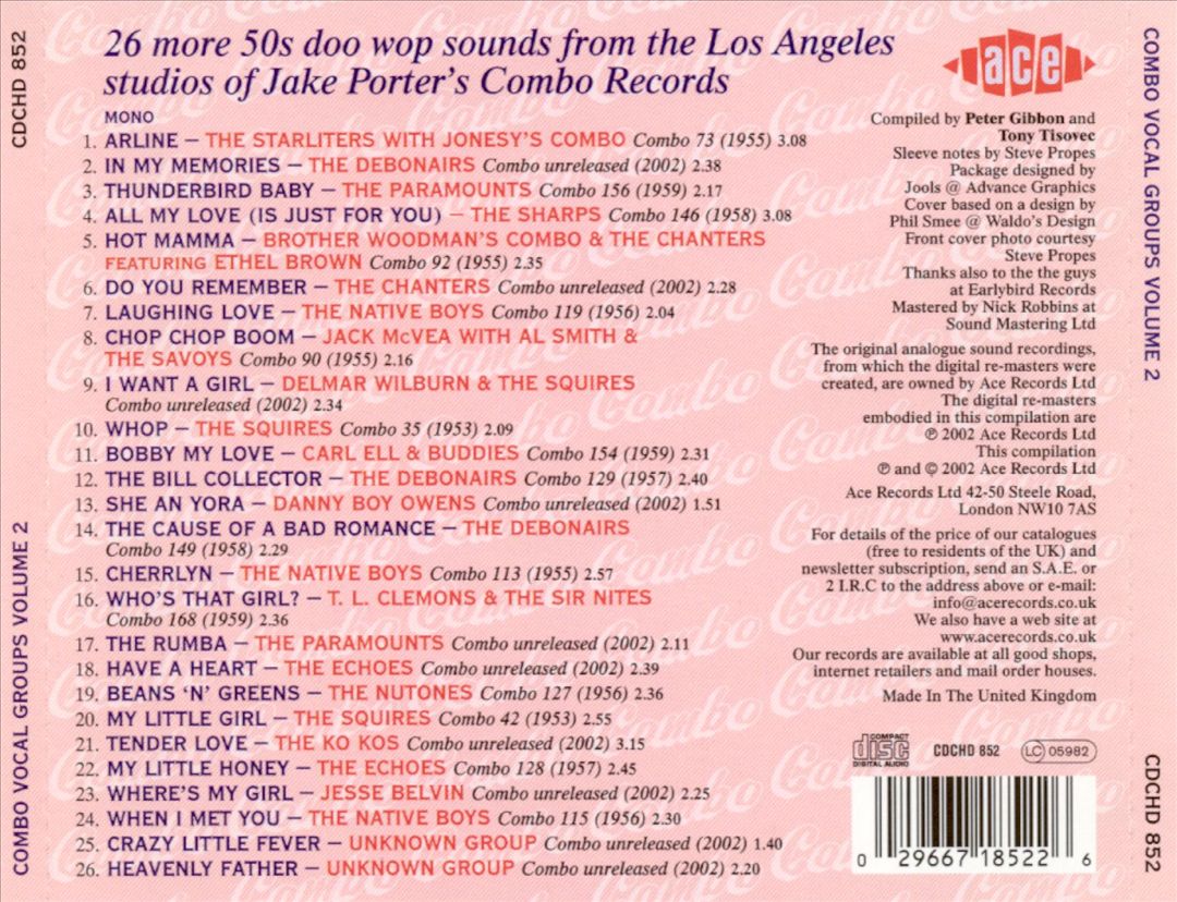 Combo Vocal Groups, Vol. 2 cover art